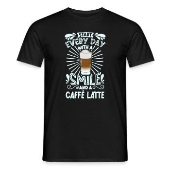 Smile with Caffè Latte - Men's T-Shirt - black - Front - AI Model Male 178 light (178cm)