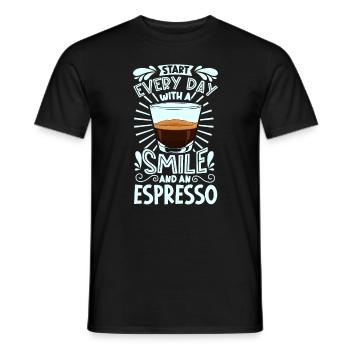Souriez avec un expresso - T-shirt homme - noir - Devant - AI Model Male 178 light (178cm)