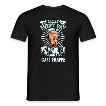 Souriez avec Café Frappé - T-shirt homme - noir - Devant - AI Model Male 178 light (178cm)