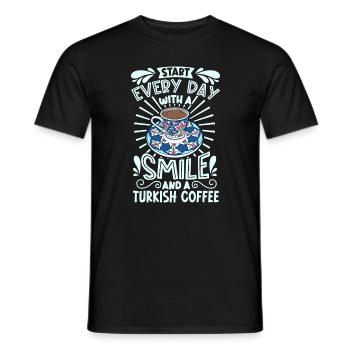 Lächeln mit Turkish Coffee - Männer T-Shirt - Schwarz - Vorne - AI Model Male 178 light (178cm)