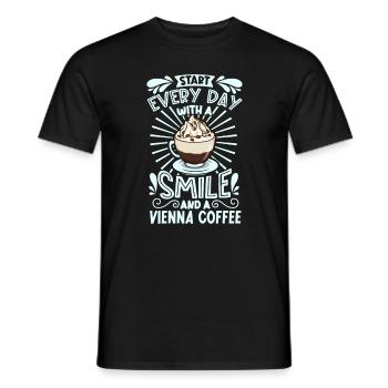 Souriez avec le café de Vienne - T-shirt homme - noir - Devant - AI Model Male 178 light (178cm)