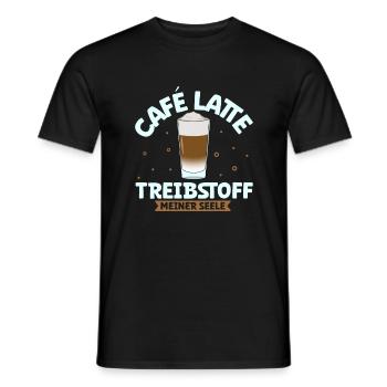 Mein Treibstoff ist Caffè Latte - Männer T-Shirt - Schwarz - Vorne - AI Model Male 178 light (178cm)