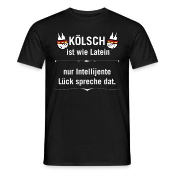 Kölsch ist wie Latein - Männer T-Shirt - Schwarz - Vorne - AI Model Male 178 light (178cm)