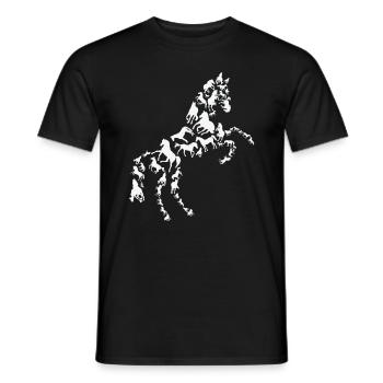 Pferd Reiter Pferdeliebhaber Pferdesilhouette - Männer T-Shirt - Schwarz - Vorne - AI Model Male 178 light (178cm)