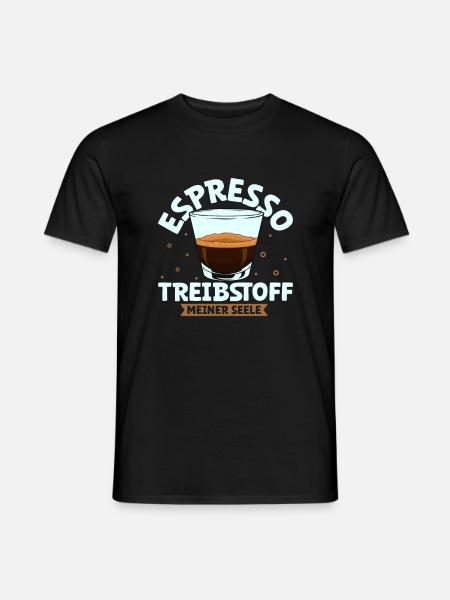 Mein Treibstoff ist Espresso - Männer T-Shirt - Schwarz