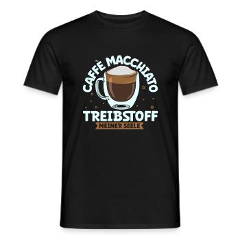 Mein Treibstoff ist Caffè macchiato - Männer T-Shirt - Schwarz - Vorne - AI Model Male 178 light (178cm)