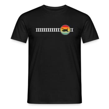 Train Locomotive Hobby Trainspotting Railfan - Men's T-Shirt - black - Front - AI Model Male 178 light (178cm)