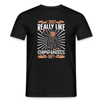 J’adore les chimpanzés - chimpanzé - T-shirt homme - noir - Devant - AI Model Male 178 light (178cm)
