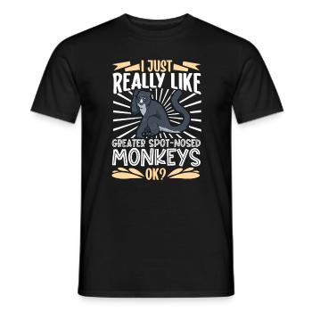 Ich liebe Große Weißnasenmeerkatzen - Männer T-Shirt - Schwarz - Vorne - AI Model Male 178 light (178cm)