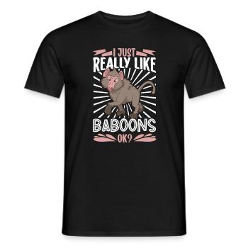 Ich liebe Paviane - Pavian - Männer T-Shirt - Schwarz - Vorne - AI Model Male 178 light (178cm)