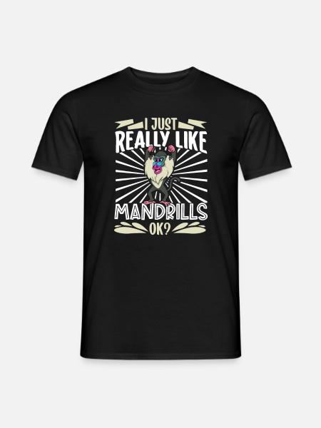 I Love Mandrills - Mandrill - Men's T-Shirt - black