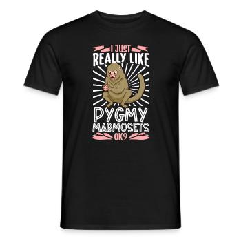 J’adore les ouistitis pygmées - ouistitis pygmées - T-shirt homme - noir - Devant - AI Model Male 178 light (178cm)