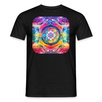 Motif psychédélique I - T-shirt homme - noir - Devant - AI Model Male 178 light (178cm)