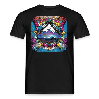 Psychedelic Motif II - Men's T-Shirt - black - Front - AI Model Male 178 light (178cm)