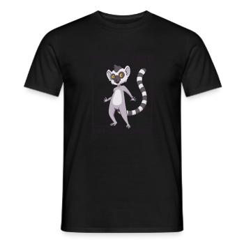 J’adore les lémuriens à queue annelée - lémuriens à queue annelée - T-shirt homme - noir - Devant - AI Model Male 178 light (178cm)