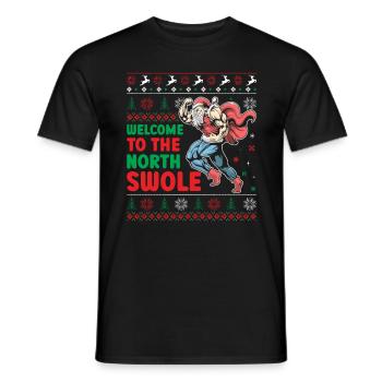 Père Noël Liftmas Fitness Bodybuilder Gym Workout - T-shirt homme - noir - Devant - AI Model Male 178 light (178cm)