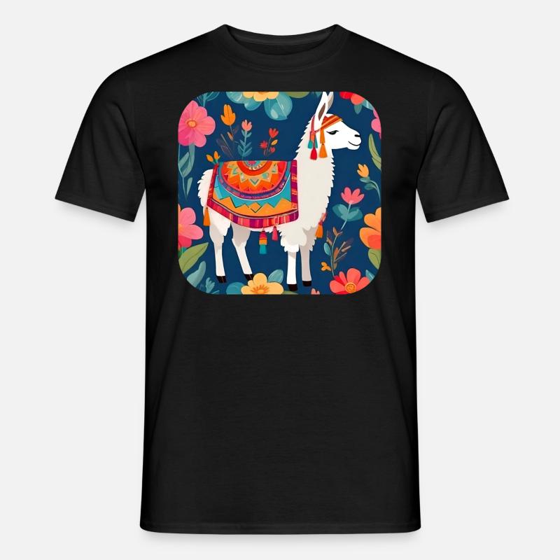 Cooles Lama - Männer T-Shirt - Schwarz