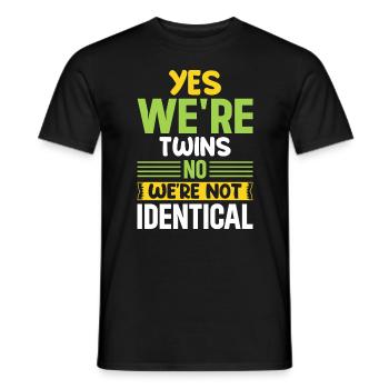 Oui nous sommes jumeaux, non nous ne sommes pas identiques - T-shirt homme - noir - Devant - AI Model Male 178 light (178cm)