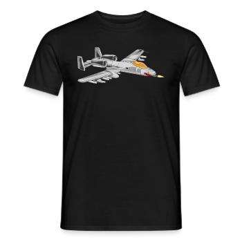 A-10 Warthog Military Airplane Jet Aircraft A10 - Männer T-Shirt - Schwarz - Vorne - AI Model Male 178 light (178cm)