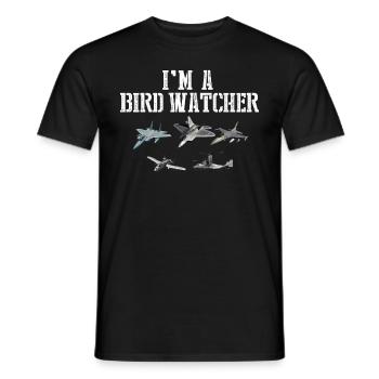 Ich bin ein Vogelbeobachter -Jets Flugzeugluftshow - Männer T-Shirt - Schwarz - Vorne - AI Model Male 178 light (178cm)