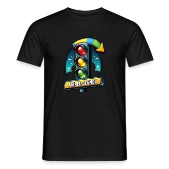 Political dissatisfaction with traffic light politics - Men's T-Shirt - black - Front - AI Model Male 178 light (178cm)