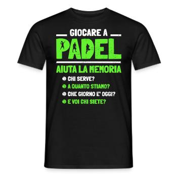 Playing Padel Helps Padel Memory Fun - Men's T-Shirt - black - Front - AI Model Male 178 light (178cm)