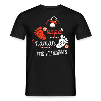 Valenciennes foot bébé supporter club football va - T-shirt homme - noir - Devant - AI Model Male 178 light (178cm)