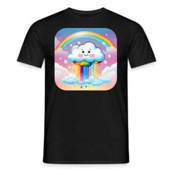 Cute Cloud Raining Rainbow Colors - Men's T-Shirt - black - Front - AI Model Male 178 light (178cm)