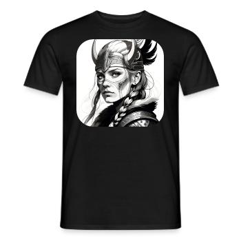 Stolze Wikinger in Germanien Schildmaid - Männer T-Shirt - Schwarz - Vorne - AI Model Male 178 light (178cm)