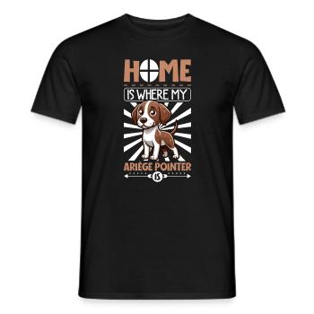 Zuhause - Braque de l'Ariège - Männer T-Shirt - Schwarz - Vorne - AI Model Male 178 light (178cm)