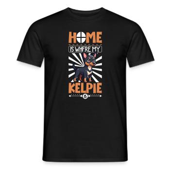 Accueil - Kelpie australien - T-shirt homme - noir - Devant - AI Model Male 178 light (178cm)