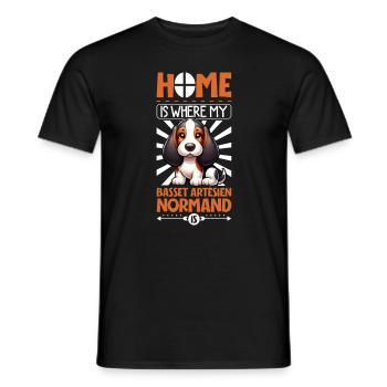 Home - Basset Artésien Normand - Men's T-Shirt - black - Front - AI Model Male 178 light (178cm)
