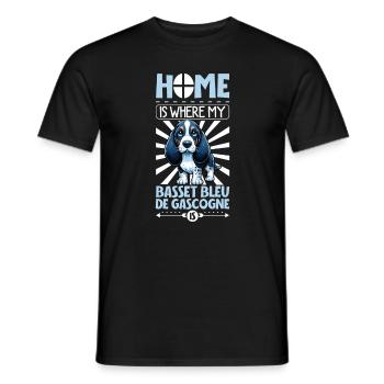 Accueil - Basset bleu de Gascogne - T-shirt homme - noir - Devant - AI Model Male 178 light (178cm)