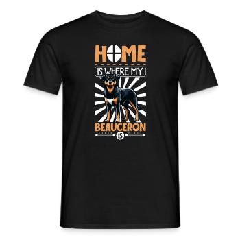 Zuhause - Beauceron - Männer T-Shirt - Schwarz - Vorne - AI Model Male 178 light (178cm)