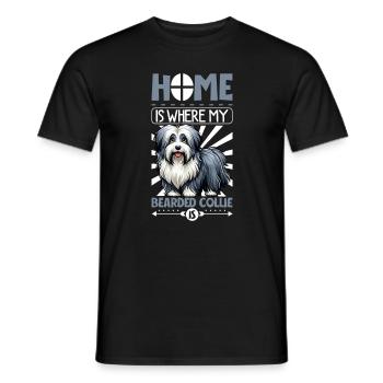 Accueil - Bearded Collie - T-shirt homme - noir - Devant - AI Model Male 178 light (178cm)