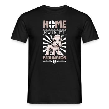 Accueil - Bedlington Terrier - T-shirt homme - noir - Devant - AI Model Male 178 light (178cm)