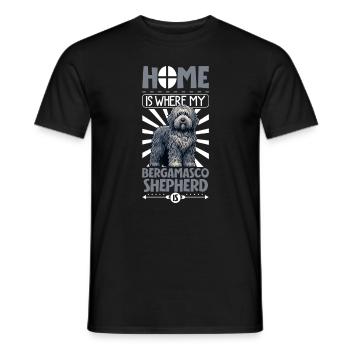 Zuhause - Bergamasker Hirtenhund - Männer T-Shirt - Schwarz - Vorne - AI Model Male 178 light (178cm)