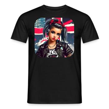 Fille Punk Cool - T-shirt homme - noir - Devant - AI Model Male 178 light (178cm)