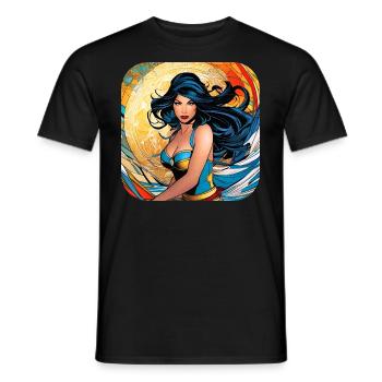Superheroine - Men's T-Shirt - black - Front - AI Model Male 178 light (178cm)