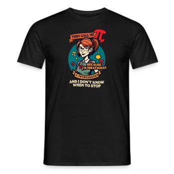 Pi Day Call Me Pi Because Irrational - Men's T-Shirt - black - Front - AI Model Male 178 light (178cm)