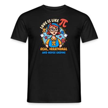 Pi Day Real, Irrational Never Ending - Men's T-Shirt - black - Front - AI Model Male 178 light (178cm)