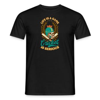 Cricket Player Life Is Game Cricket Is Life - Men's T-Shirt - black - Front - AI Model Male 178 light (178cm)