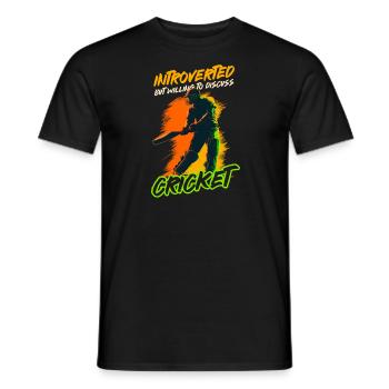 Joueur de cricket introverti mais prêt à discuter - T-shirt homme - noir - Devant - AI Model Male 178 light (178cm)