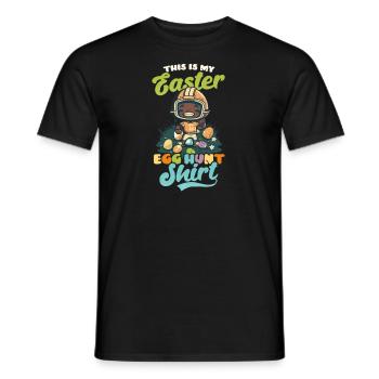 Football Easter Easter Egg Hunt Outfit - Men's T-Shirt - black - Front - AI Model Male 178 light (178cm)