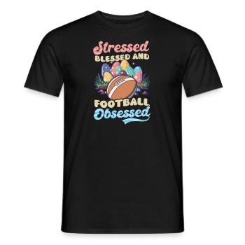 Fußball Ostern im Zeichen - Männer T-Shirt - Schwarz - Vorne - AI Model Male 178 light (178cm)
