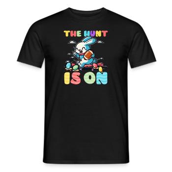 La chasse de Pâques au football est lancée - T-shirt homme - noir - Devant - AI Model Male 178 light (178cm)