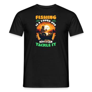 Fisher Fisherman Tough Job Tackle It Bier - Männer T-Shirt - Schwarz - Vorne - AI Model Male 178 light (178cm)