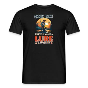 Fisher Fisherman One Day Name lockt nach mir - Männer T-Shirt - Schwarz - Vorne - AI Model Male 178 light (178cm)