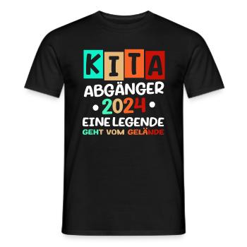 Kita Abgänger 2024 - Schulkind Einschulung Sprüche - Männer T-Shirt - Schwarz - Vorne - AI Model Male 178 light (178cm)