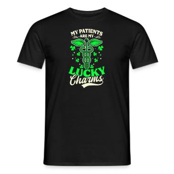 St Patricks Day infirmière Parents mes porte-bonheur - T-shirt homme - noir - Devant - AI Model Male 178 light (178cm)
